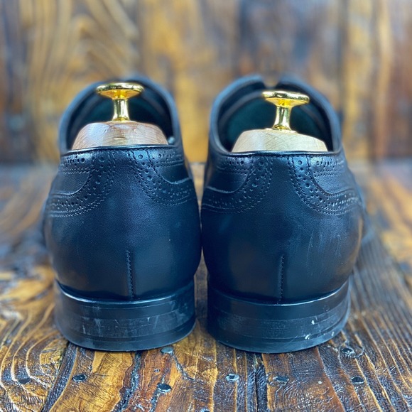 To Boot New York Phelps Medallion Cap Toe Oxford Black Leather Shoes Size US 8.5 - Picture 6 of 8